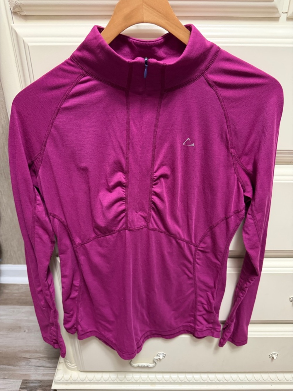 Paradox Magenta Merino Wool Blend Half-Zip Active Pullover